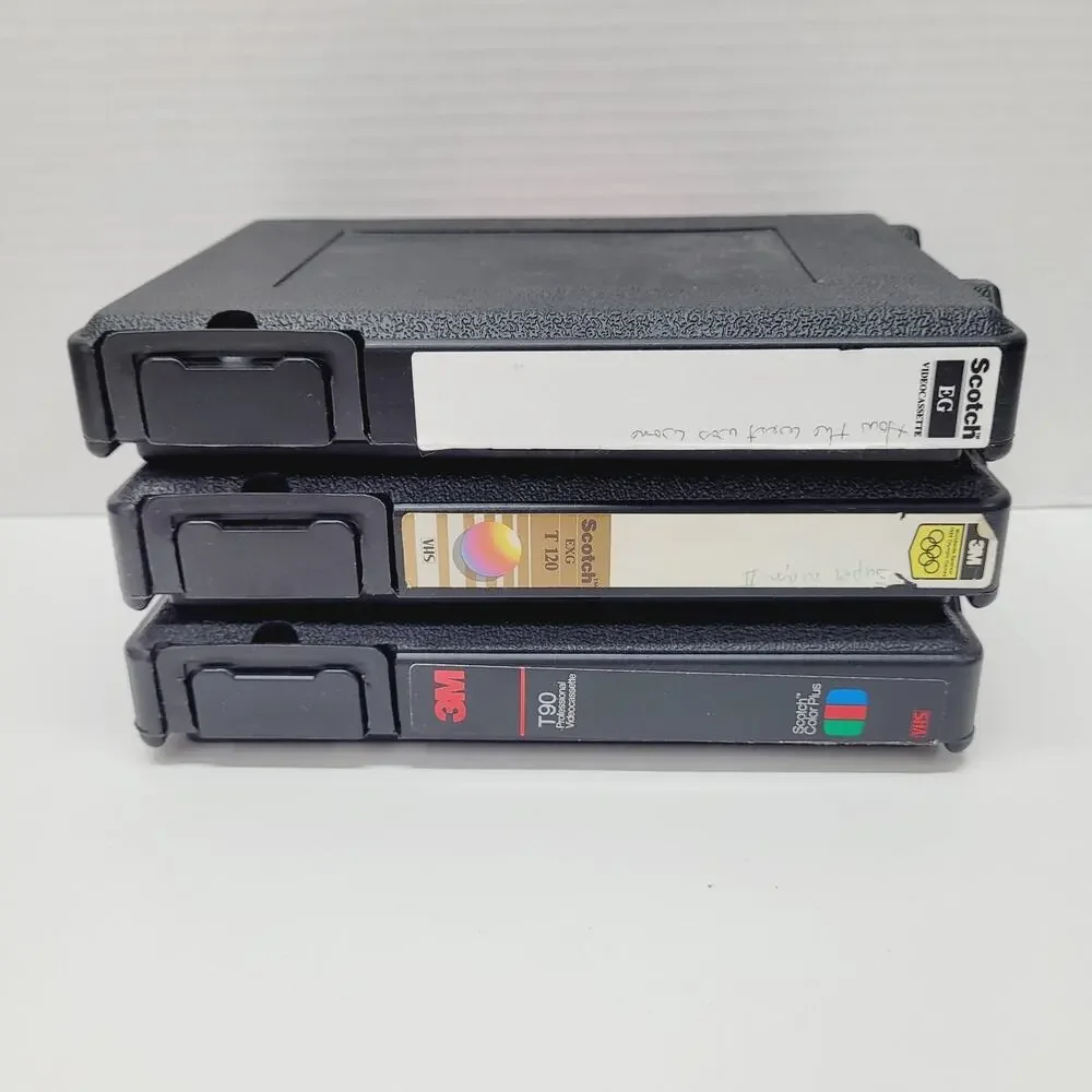 3M VHS T120 T90 Video Cassette Empty Hard Locking Storage Case Black Lot of 3
